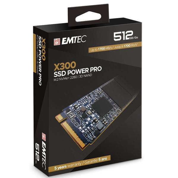 SSD EMTEC X300 Power Pro, 512GB, PCI Express x4, NVMe PCIe M.2