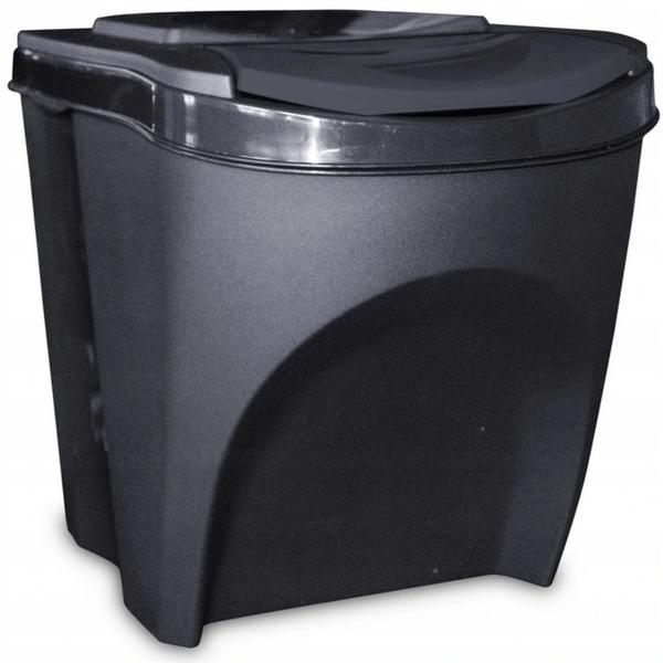 Set Recipiente plastic Noveen pentru reciclare selectiva, 3 x 25L, Negru