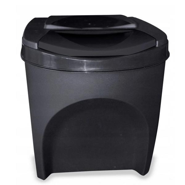 Set Recipiente plastic Noveen pentru reciclare selectiva, 3 x 25L, Negru