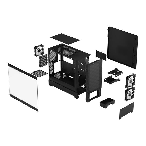 Carcasa Fractal Design Pop Air RGB Black TG Clear Tint, FD-C-POR1A-06, Mid-Tower (Negru)
