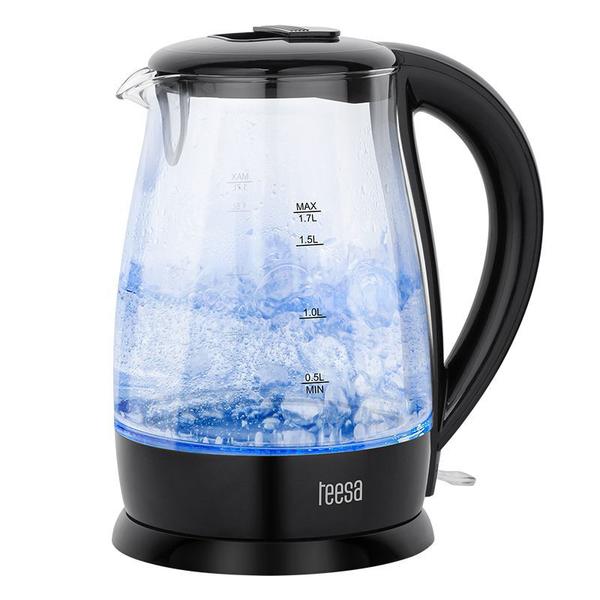 Fierbator de apa Teesa TSA1511B, 2200 W, 1.7 l, Sticla (Negru)