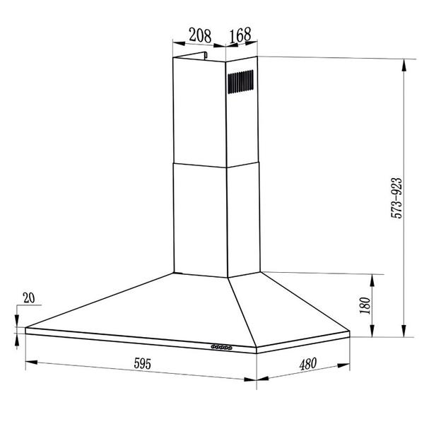 Hota decorativa Samus HS630DLX, 300 m3/h, 60 cm latime (Inox)