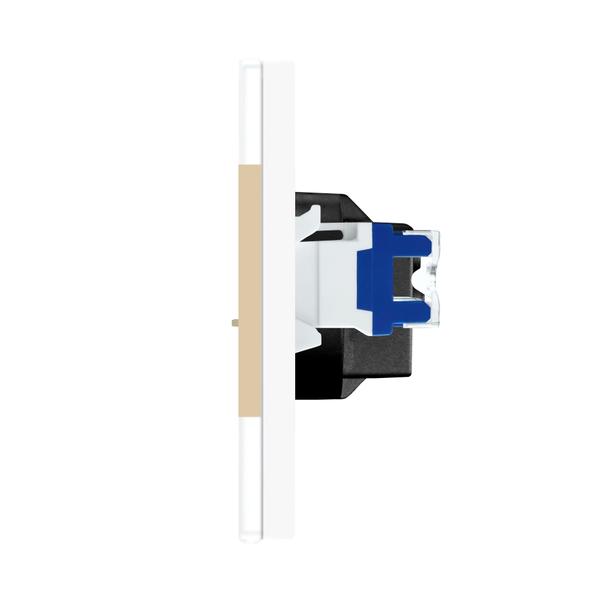 Priza Tripla Schuko + TV + Internet cu Rama Din Sticla LUXION