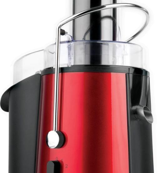 Storcator de fructe si legume Heinner XF-1000RD, 1000 W, Recipient suc 1 L, Recipient pulpa 2 L, 2 Viteze (Negru/Rosu)