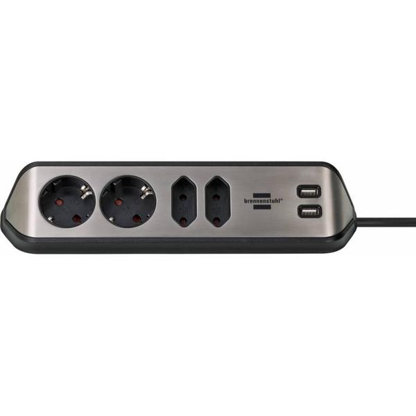Priza multipla desktop, 4P, 2M, USB