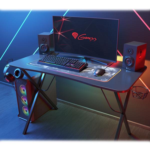 Birou Gaming Genesis Holm 200 RGB (Negru)