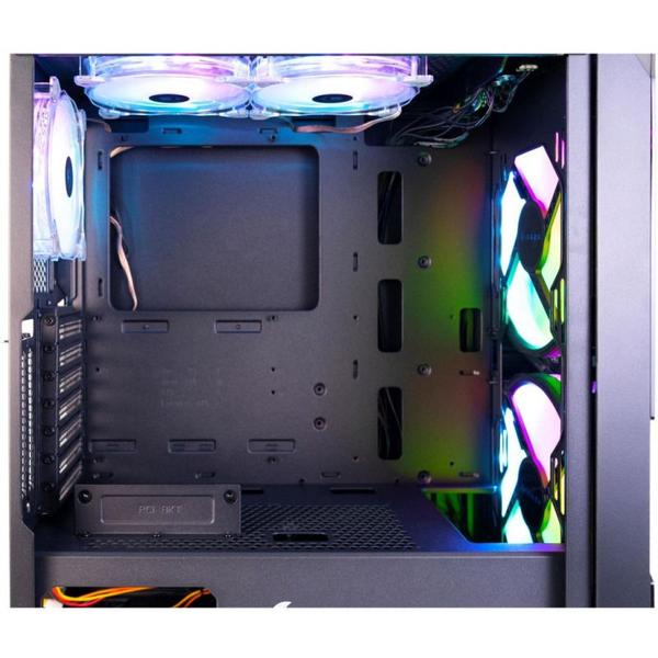 Carcasa Inaza Prism, Middle Tower, Iluminare ARGB, Tempered glass (Negru)
