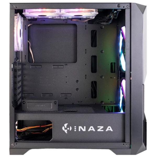 Carcasa Inaza Prism, Middle Tower, Iluminare ARGB, Tempered glass (Negru)