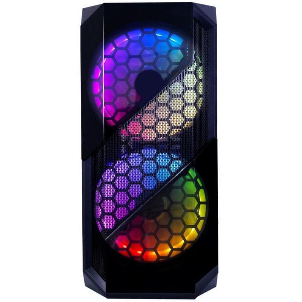 Carcasa Inaza Prism, Middle Tower, Iluminare ARGB, Tempered glass (Negru)