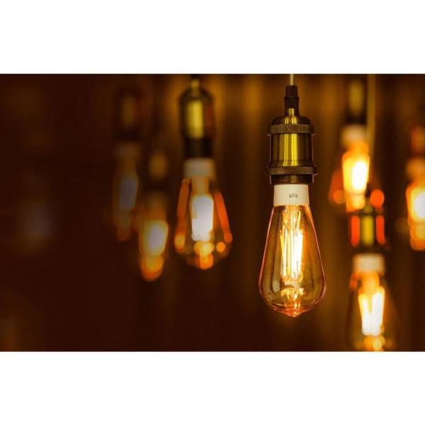 Bec LED Yeelight Smart ST64, Filament, Lumina calda, E27, WiFi (Alb)