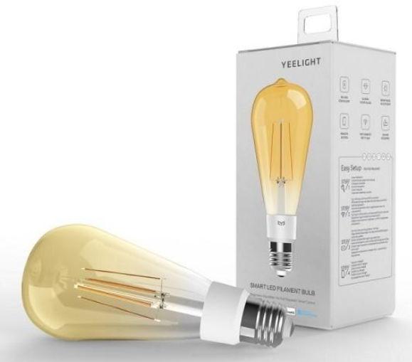 Bec LED Yeelight Smart ST64, Filament, Lumina calda, E27, WiFi (Alb)