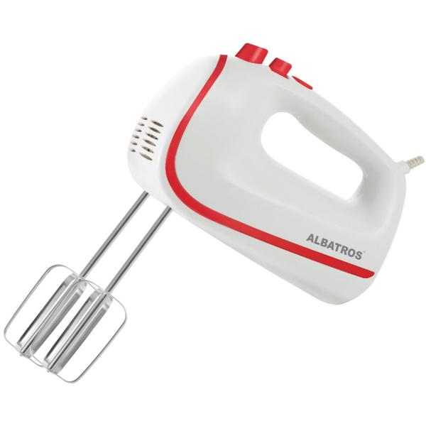 Mixer de mana Albatros MXA450W, 450 W, 5 Viteze (Alb/Rosu)