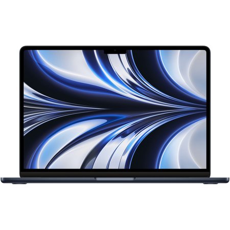 Laptop Apple MacBook Air 13" cu procesor Apple M2, 8 nuclee CPU si 8 nuclee GPU, 16GB RAM, 256GB SSD, Midnight, INT KB