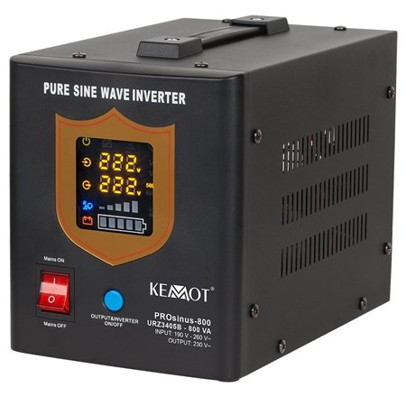 UPS CENTRALE TERMICE SINUS PUR 800VA/500W 12V KEMOT URZ3405B, borne externe, nu include acumulator