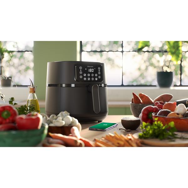 Friteuza fara ulei Philips HD9285/93 seria 5000 XXL conectat, 16 in 1 functii de gatit, 7.2 l (1.4 kg), Tehnologie Rapid Air, Conectat la aplicatia NutriU, Controlul timpului: Pana la 60 de minute