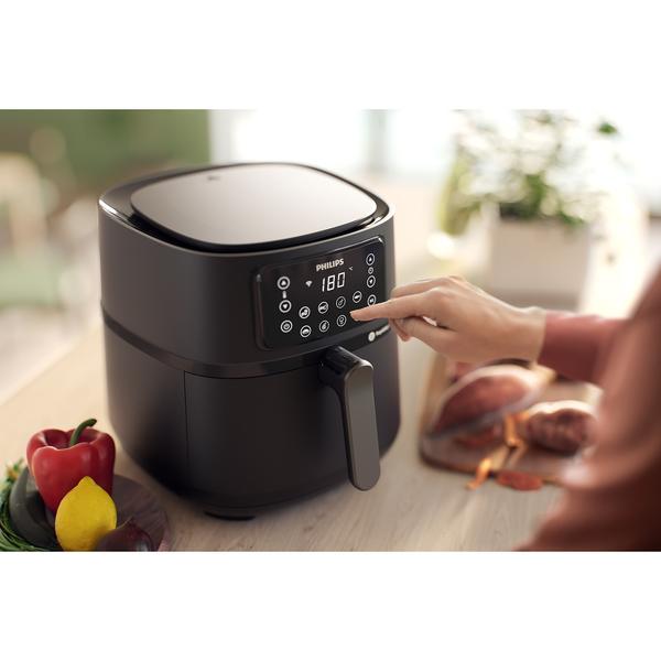 Friteuza fara ulei Philips HD9285/93 seria 5000 XXL conectat, 16 in 1 functii de gatit, 7.2 l (1.4 kg), Tehnologie Rapid Air, Conectat la aplicatia NutriU, Controlul timpului: Pana la 60 de minute