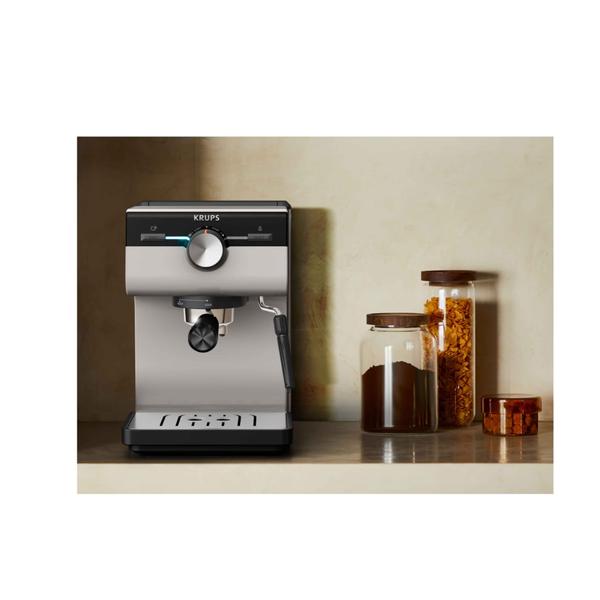 Espressor manual Krups Authentic C40 XP381B10, 15 bari, rezervor apa detasabil 2 L, duza spumare lapte, functie apa fierbinte, oprire automata (Gri)