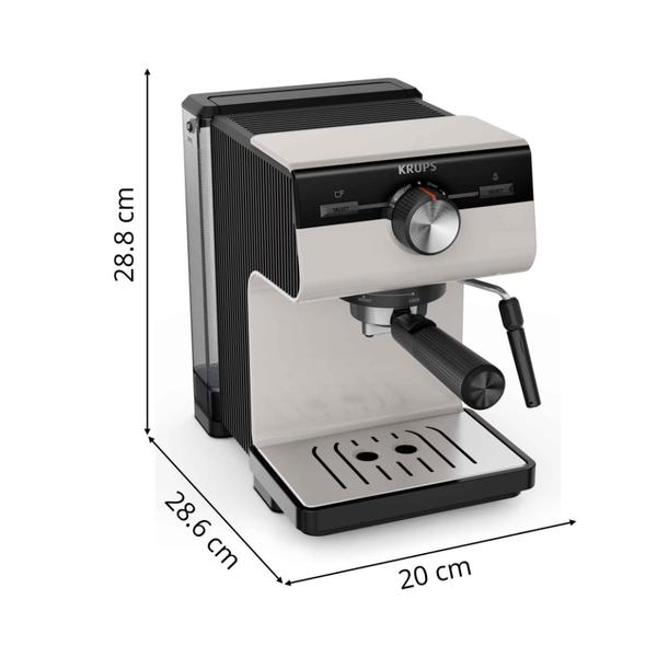 Espressor manual Krups Authentic C40 XP381B10, 15 bari, rezervor apa detasabil 2 L, duza spumare lapte, functie apa fierbinte, oprire automata (Gri)