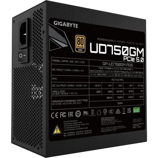 Sursa GIGABYTE UD750GM PG5, ATX, 80+ Gold, 750W, Full Modulara (Negru)