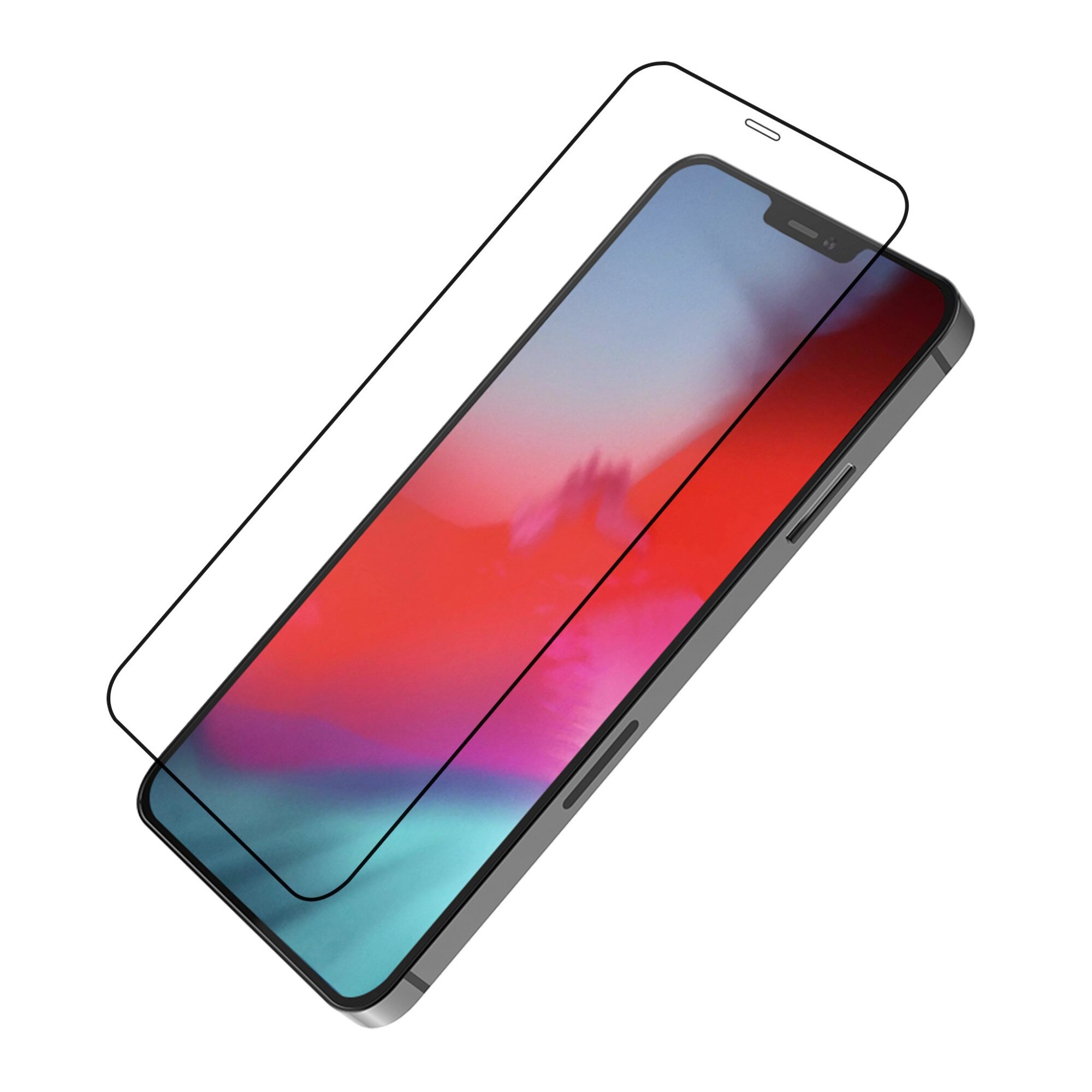 Folie protectie ecran, Tech Armor, Sticla, pentru iPhone 12 Pro Max, Negru/Transparent