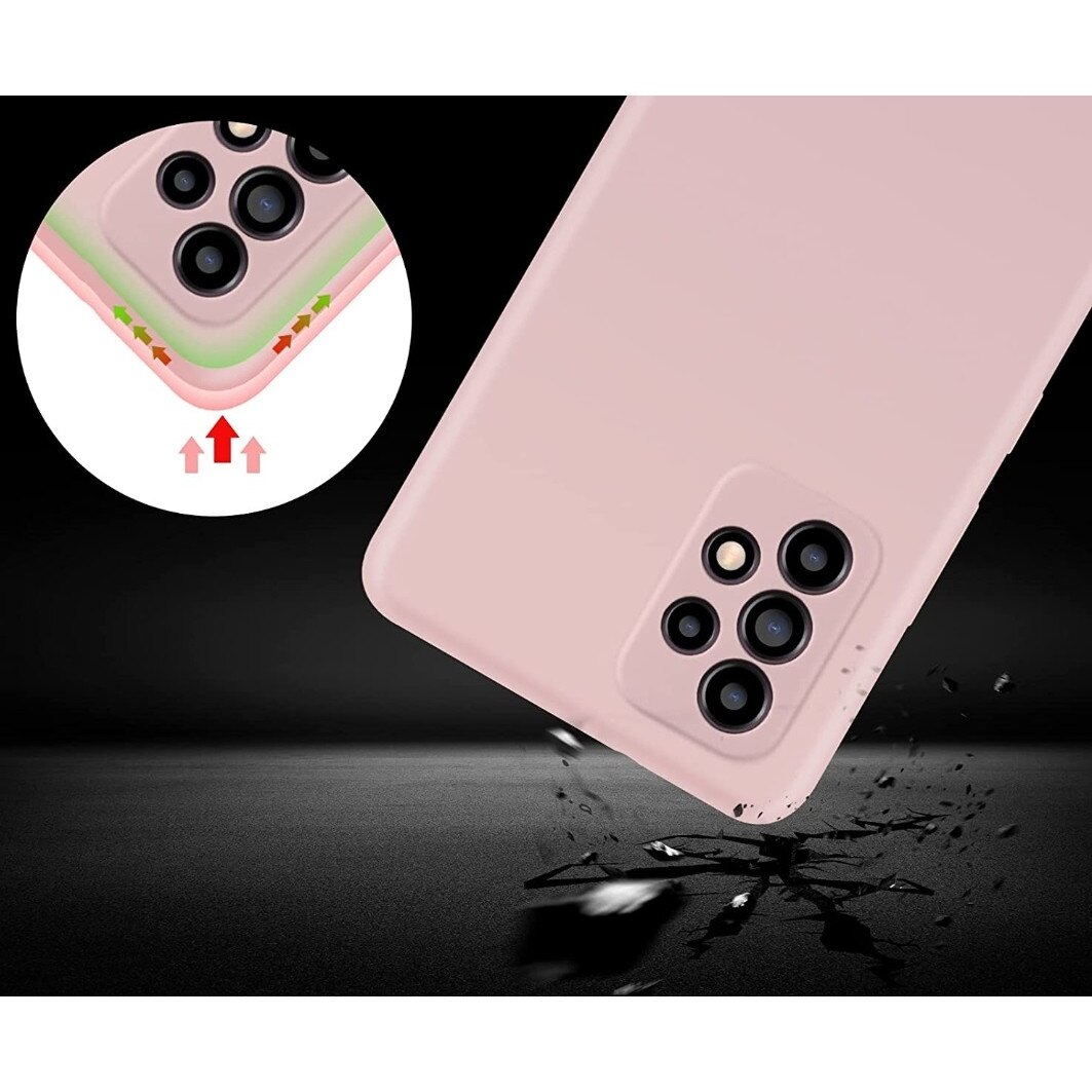 Husa silicon antisoc cu microfibra in interior compatibila cu Samsung Galaxy A33 5G Roz