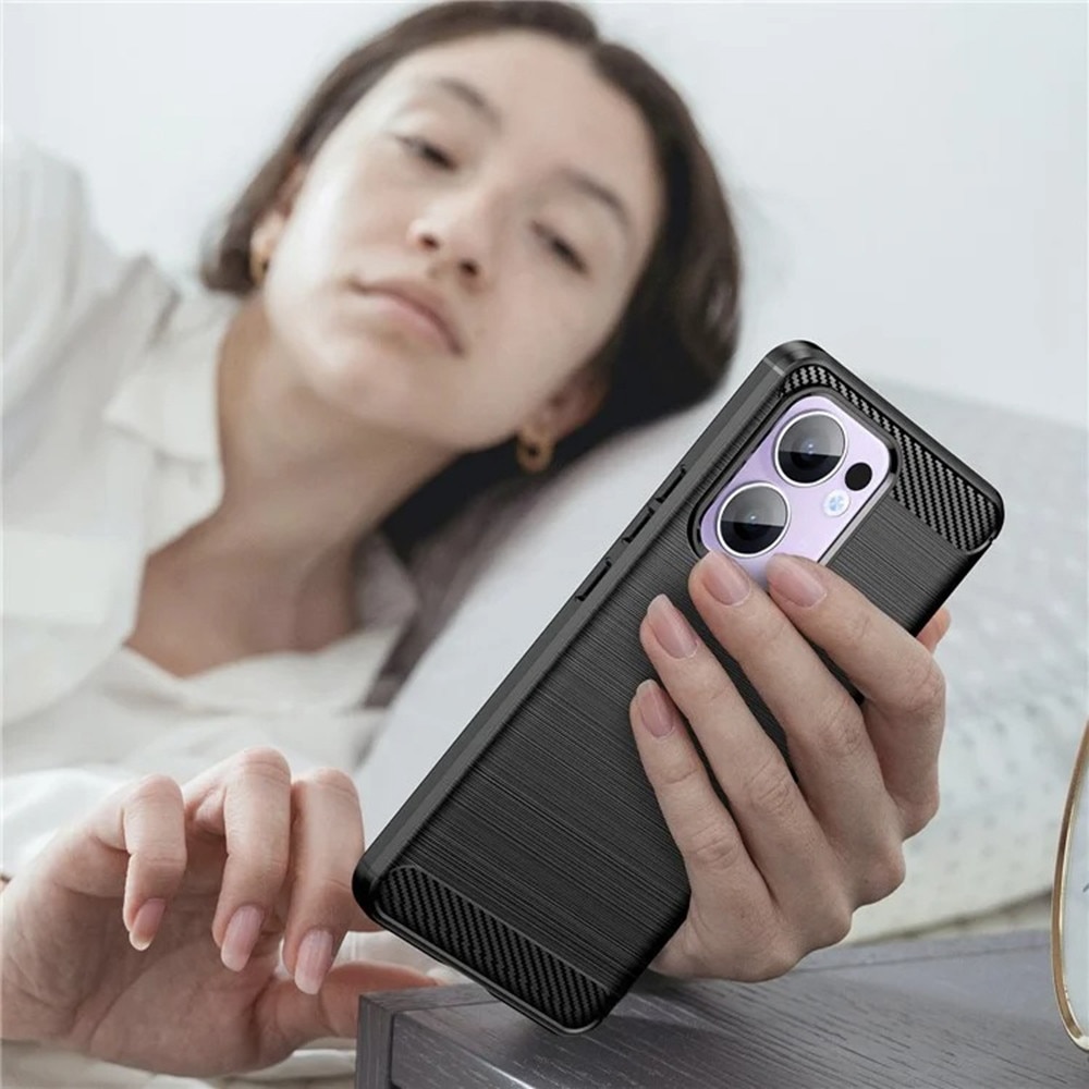 Husa pentru Oppo Reno13 F 4G / Reno13 F 5G - Techsuit Carbon Silicone - Black