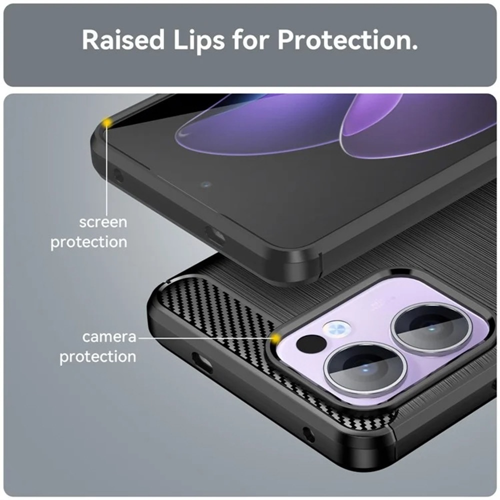 Husa pentru Oppo Reno13 F 4G / Reno13 F 5G - Techsuit Carbon Silicone - Black