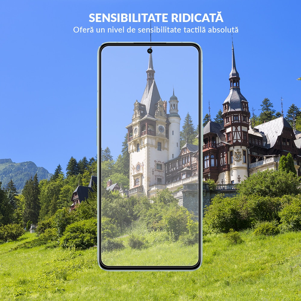 Folie Sticla Dr.Shield, Compatibil OPPO Reno8 Pro 5G, Full Glue, Protectie Profesionala 2.5D