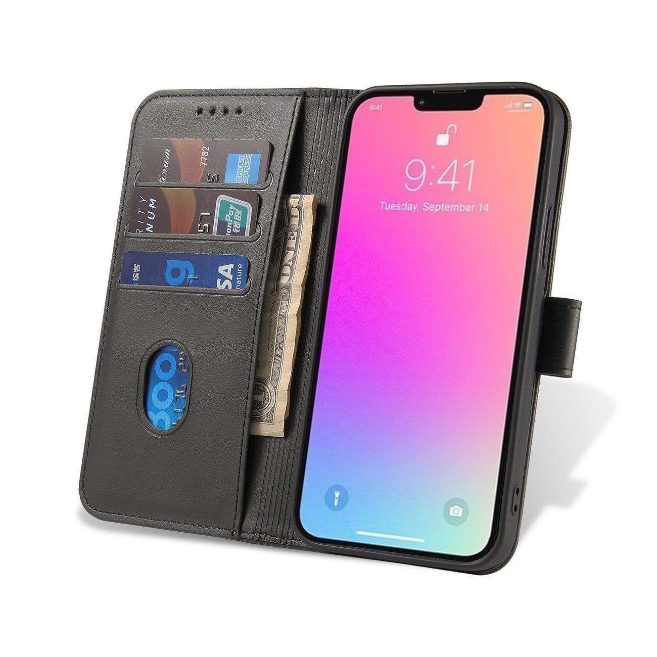 Husa Magnet Wallet Stand compatibila cu Honor X6a Black
