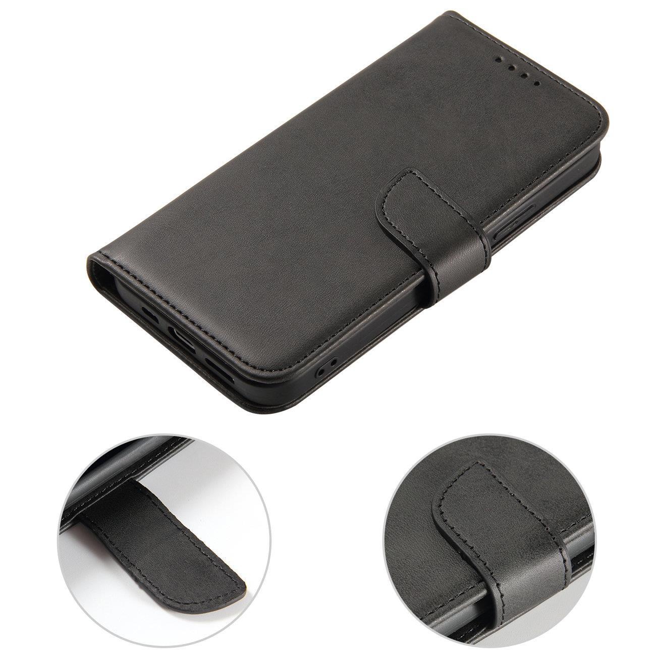 Husa Magnet Wallet Stand compatibila cu Honor X6a Black