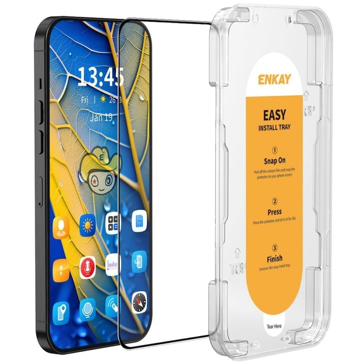 Folie protectie ENKAY pentru Xiaomi Redmi Note 13 5G / 4G, 9H, 2.5D
