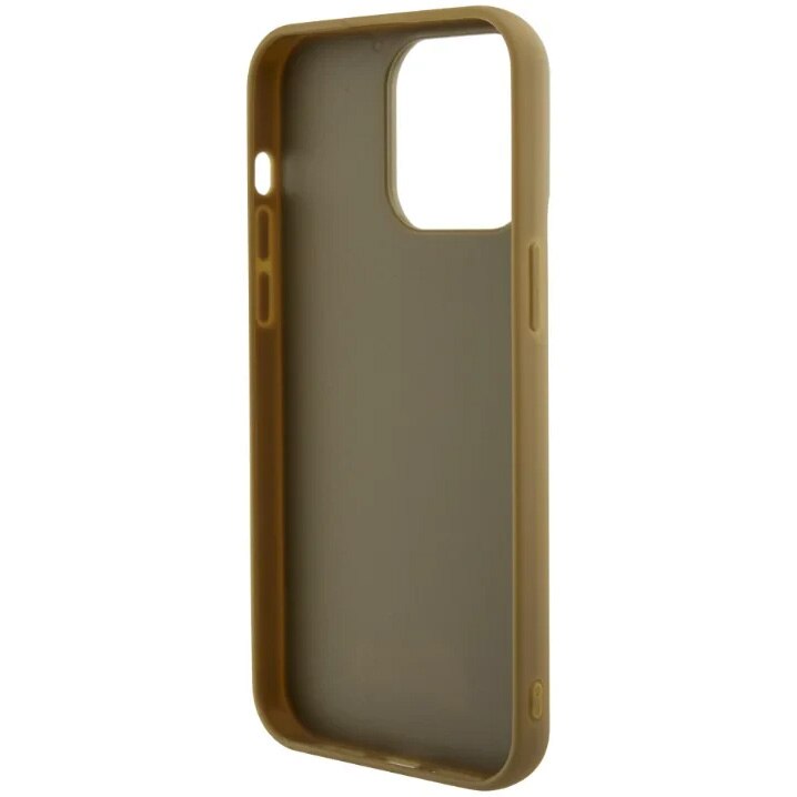 Husa de protectie Cover Guess Rhinestones Triangle Metal Logo pentru iPhone 15 Pro Max, Gold