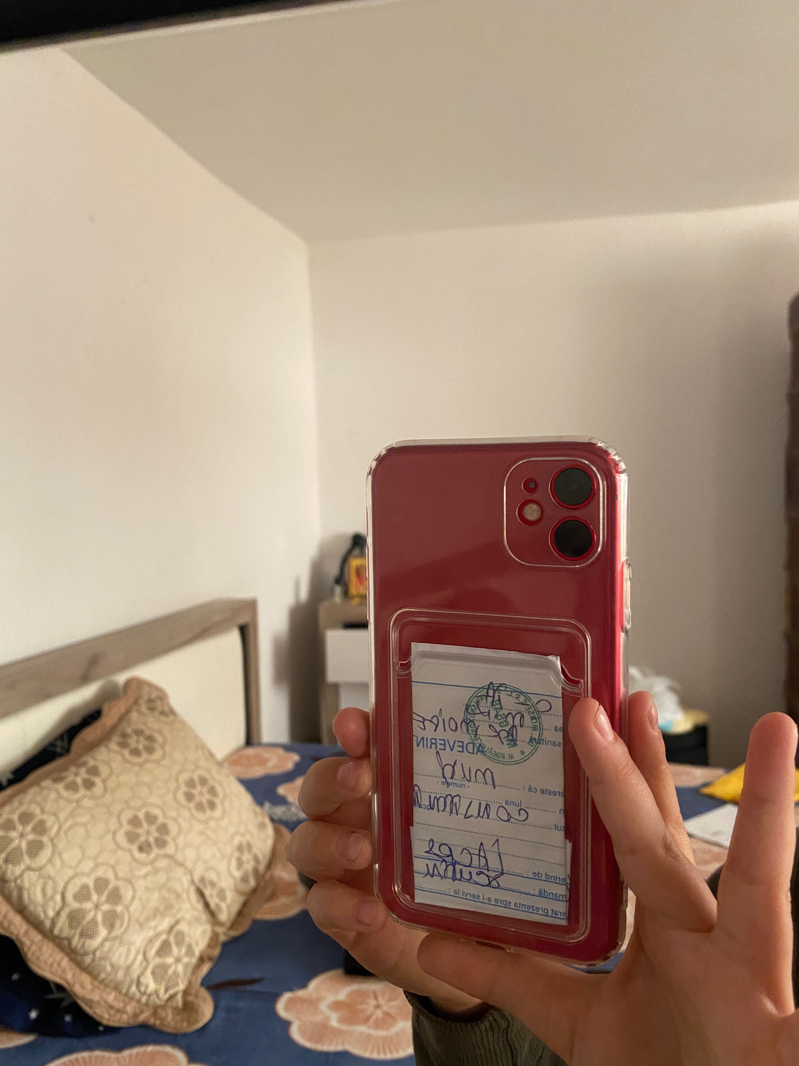 Husa protectie Flippy cu suport card compatibila cu Apple iPhone 11 Transparent