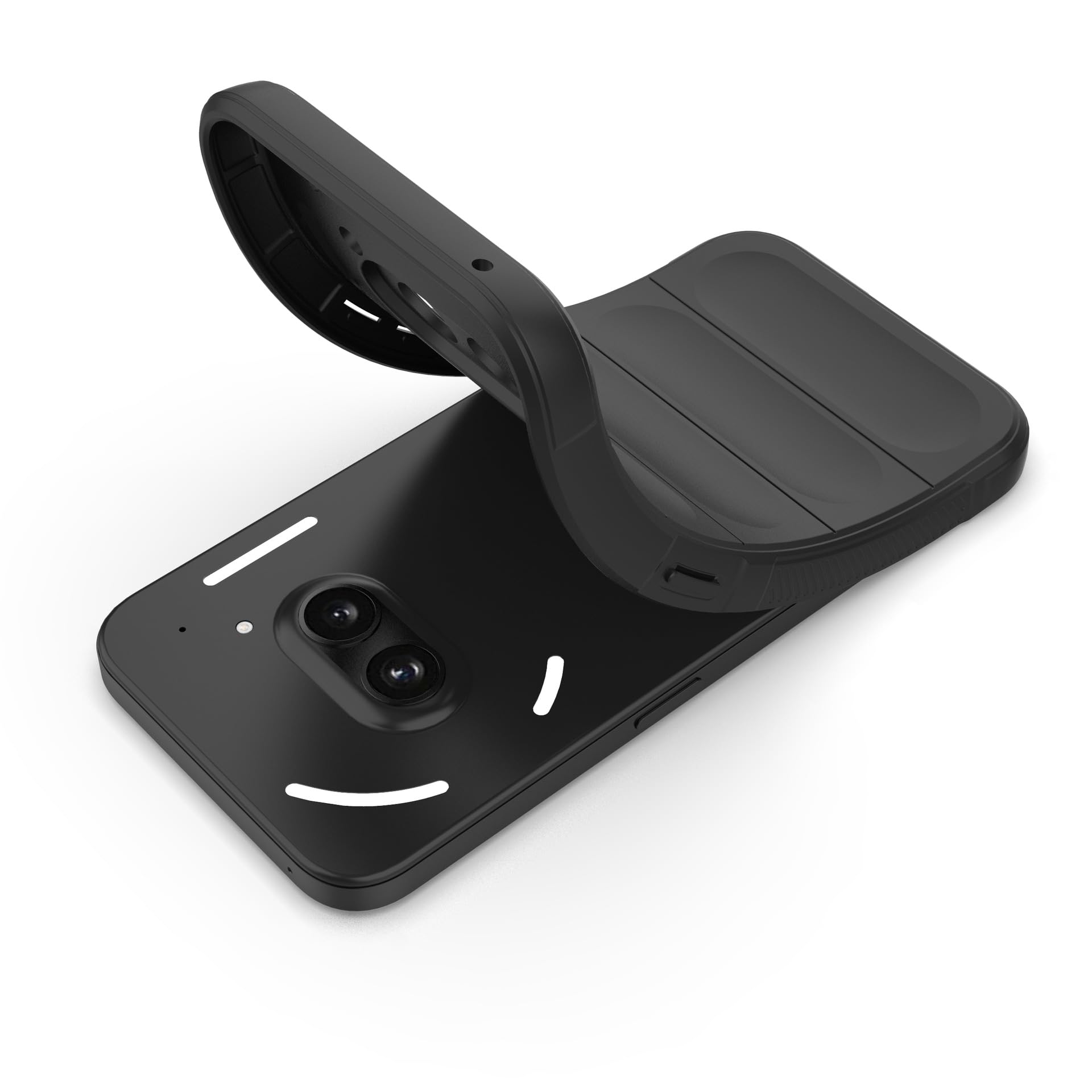 Husa telefon, pentru Nothing Phone 2a 5G Heavy Duty 3D cu dungi senzoriale Soft Silicone Full Portection Rezistent la socuri, Gri deschis