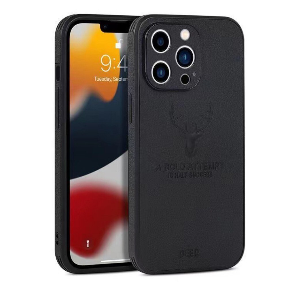 Husa de telefon, Xyxanmo, Piele, Pentru iPhone 14 Plus, Negru
