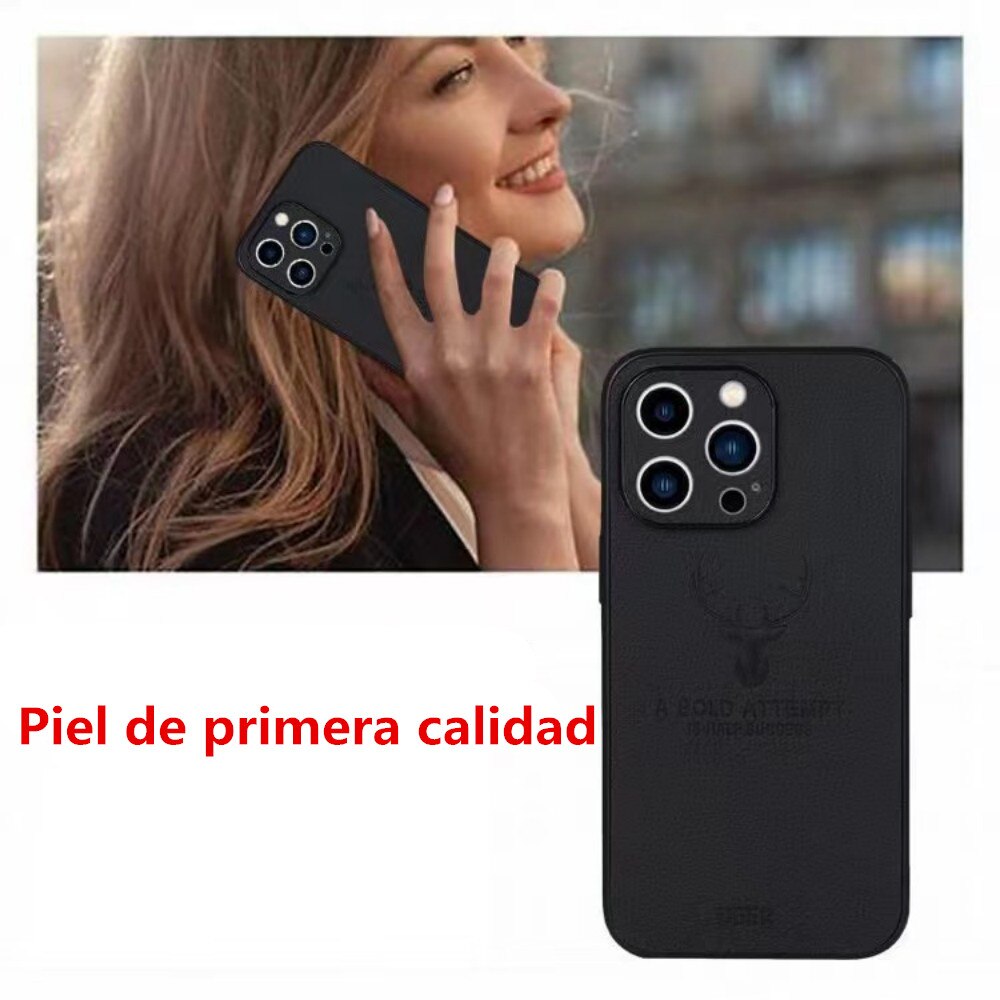 Husa de telefon, Xyxanmo, Piele, Pentru iPhone 14 Plus, Negru