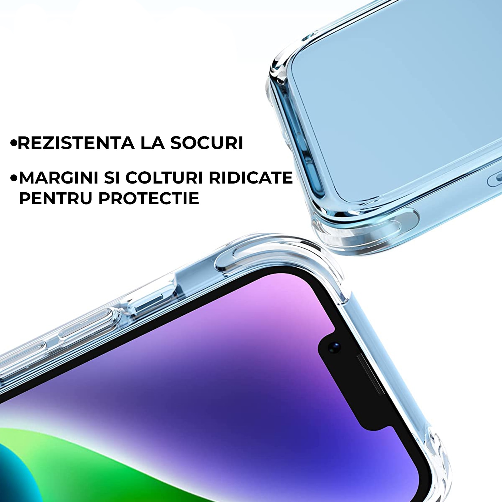 Husa TPU Antisoc pentru iPhone 14 Pro Max, PremiumCell, Silicon, Protectie Antisoc, Camera Ultra Safe, Transparenta