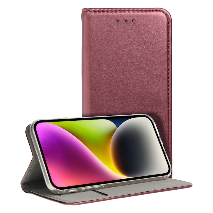 Husa de protectie Premium Soft Touch cu inchidere magnetica pentru Samsung Galaxy A05, visiniu