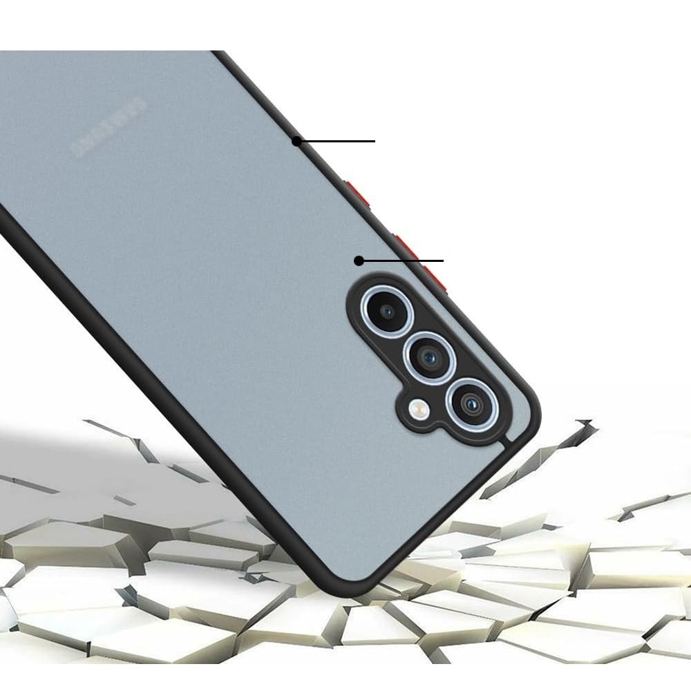 Husa hibrid ALC compatibila cu Samsung Galaxy A54 5G, husa de protectie rezistenta la zgarieturi, rezistenta la socuri, cadru TPU negru cu capac dur usor transparent pe spate