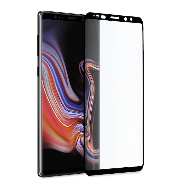 Folie de Sticla pentru Samsung Note 9, Full Glue, Full Cover, Negru