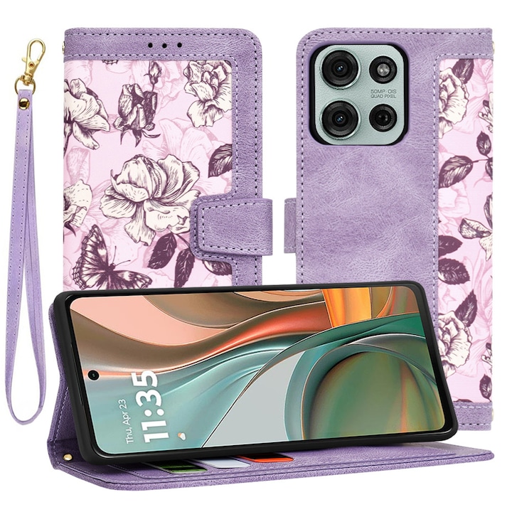 Husa pentru Motorola Moto G75 - Techsuit FlipCraft - Mysterious Purple