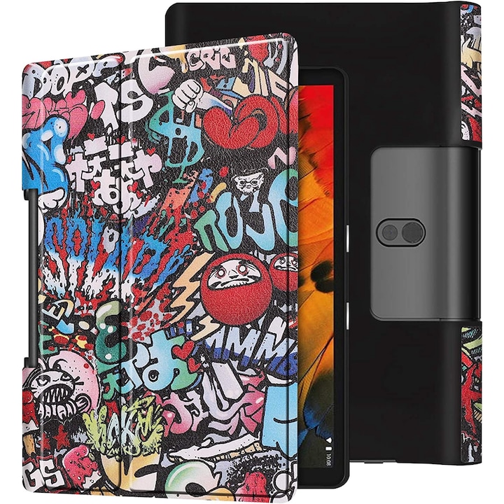 Husa Smart Cover, Sigloo, pentru tableta Lenovo Yoga Tab 13 YT-K606F 13 inch, Model Graffity