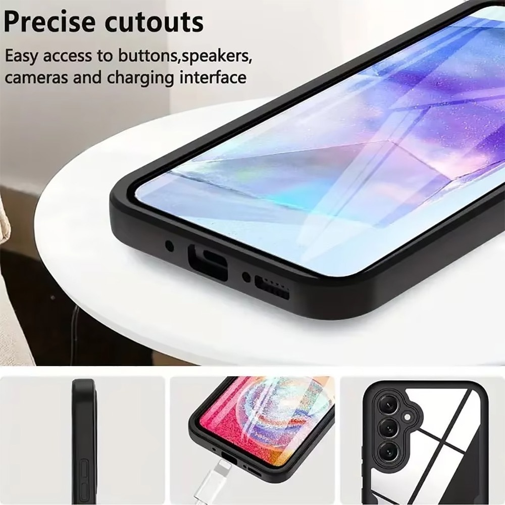 Husa 360 grade compatibila cu Xiaomi Redmi Note 13 Pro 4G, Cu protector de ecran inclus, Rezistenta la socuri, Anti-ingalbenire, Anti-zgarieturi, Durabila, Margini inaltate de 3mm, Negru/Transparent