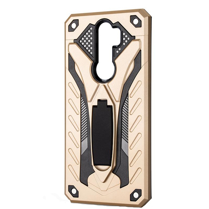 Husa G-TechShield compatibila cu Xiaomi Redmi Note 8 Pro, Armor Antishock, 360 Defender, Protectie sporita, Suport tip stand, Rosewood