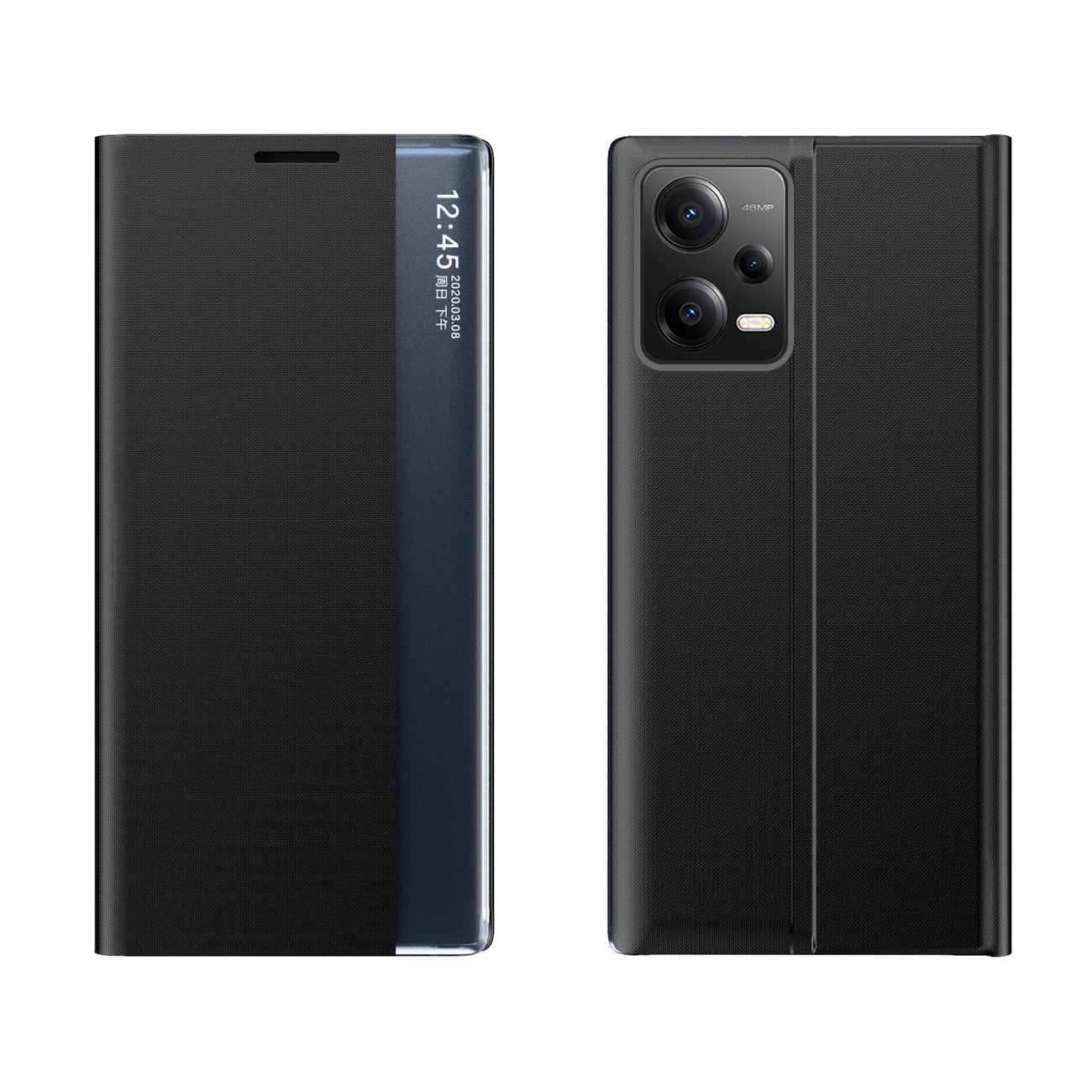 Husa phone Hurtel New Sleep Case, functie de suport, magnetica, negru, pentru Xiaomi Redmi Note 12 5G / Poco X5 5G