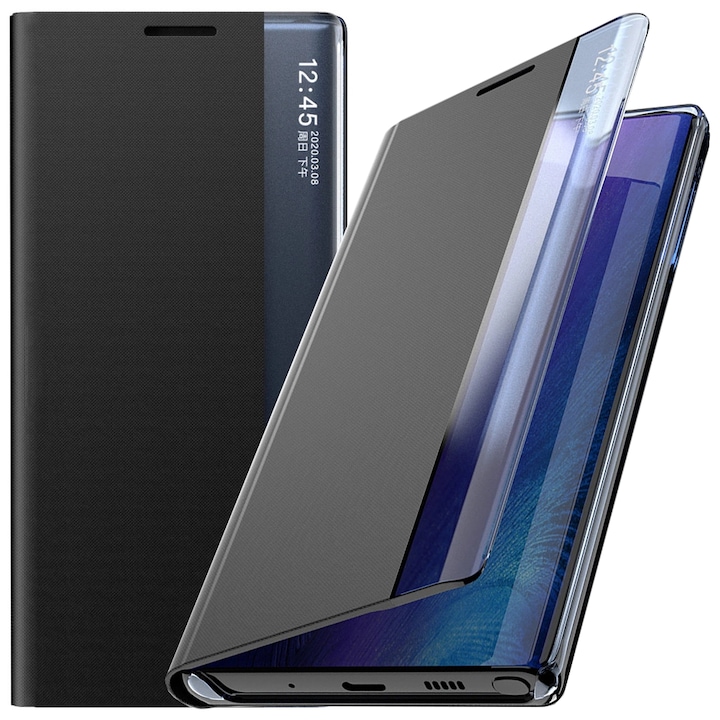 Husa phone Hurtel New Sleep Case, functie de suport, magnetica, negru, pentru Xiaomi Redmi Note 12 5G / Poco X5 5G