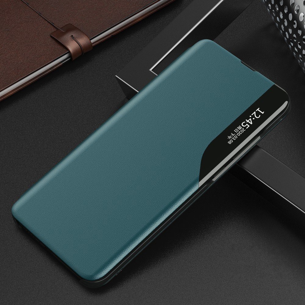 Husa Compatibil cu Telefon, Smart View G-Tech Compatibila cu Honor 90, Piele Ecologica, Stand, Verde Inchis