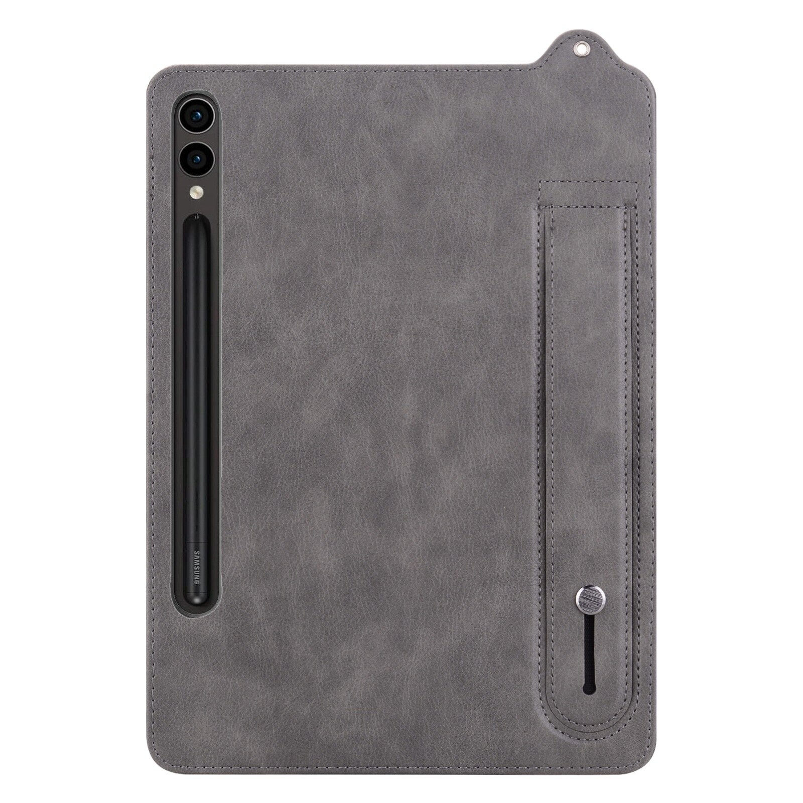 Husa tableta compatibila cu Samsung Galaxy Tab S10 Ultra / S9 Ultra, piele TPU cu bratara, gri