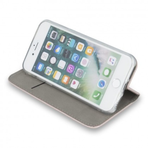 Husa Flip Carte / Stand,Compatibil cu Xiaomi Redmi 9A / 9AT, inchidere magnetica Rose Gold