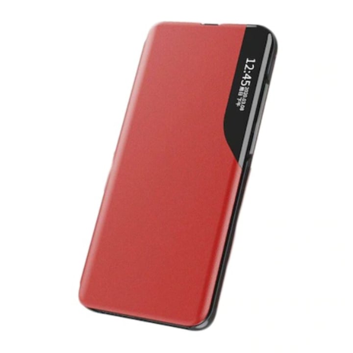 Husa Compatibil cu Samsung Galaxy A33 5G Smart View Case, Functie Stand, Flip / Carte, Rosu